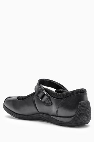 Black Asymmetrical Strap Shoes (Older Girls)